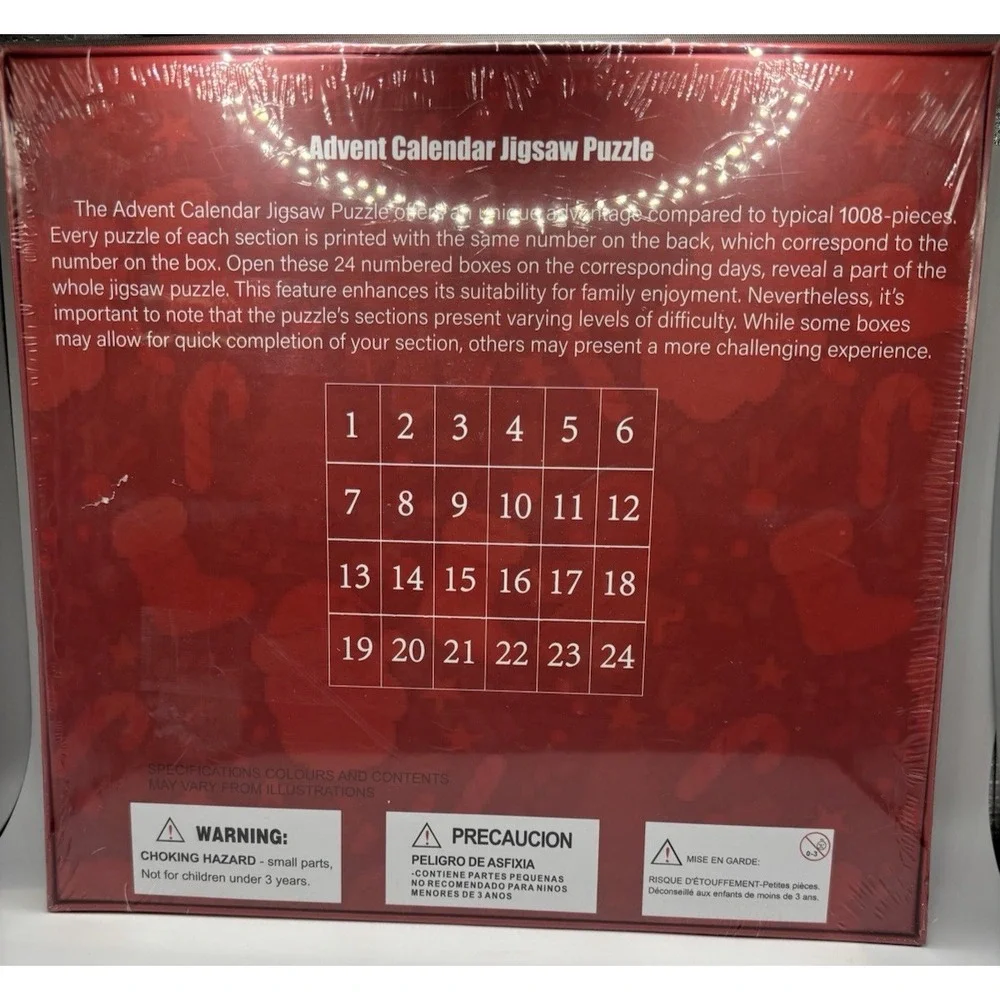 Christmas Celebration Jigsaw Puzzle Advent Calendar  1008 Pieces 42 Pc A Day NEW